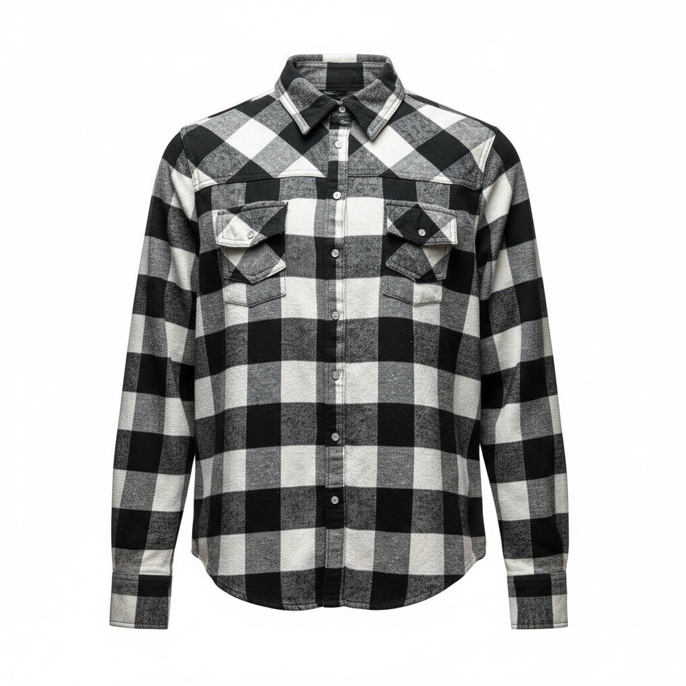 Urban Groove Preowned Black And White Plaid Flannel Long Sleeve Size XL  Shirt